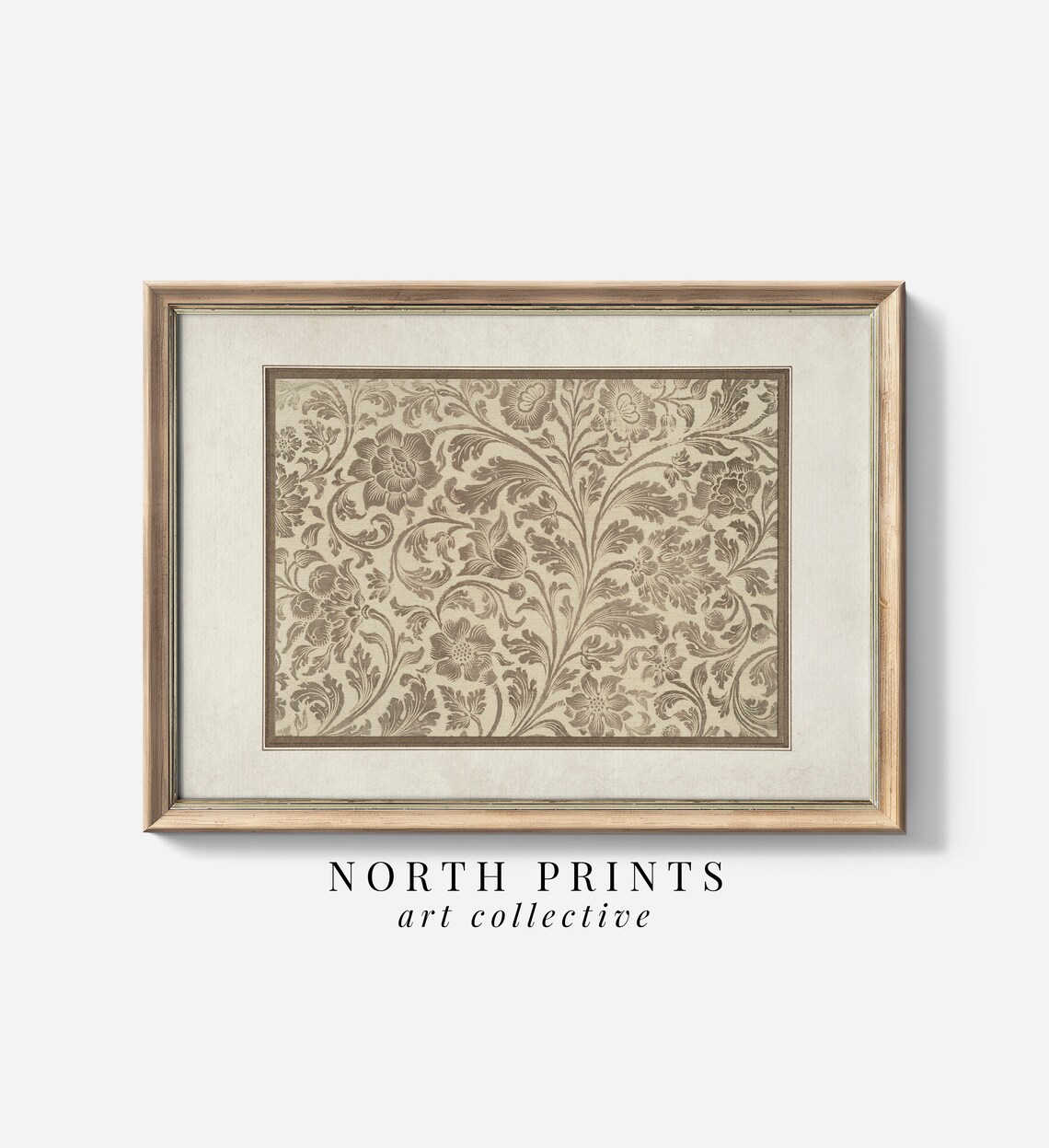 Vintage Botanical Tapestry Pattern Art Print