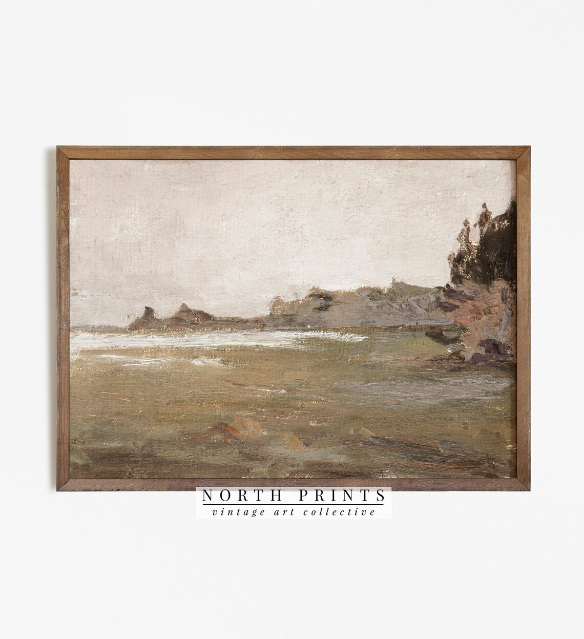 Vintage Muted Landscape Art Print, Neutral Tones - Image 3