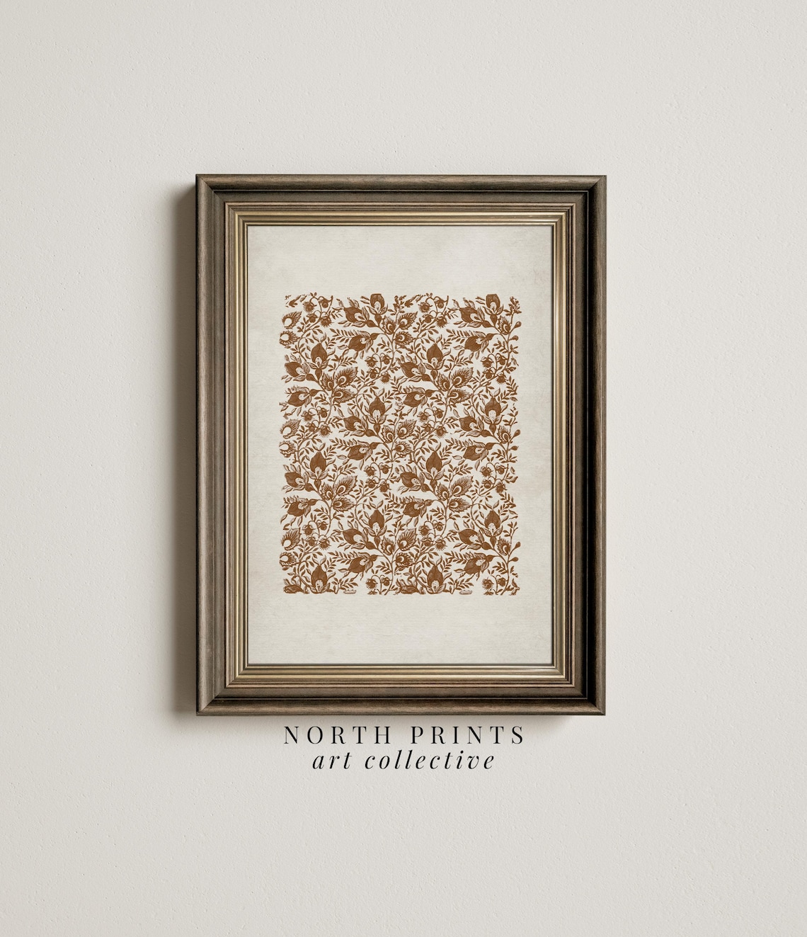 Autumn Botanical Pattern Art Print, Fall Minimalist Decor