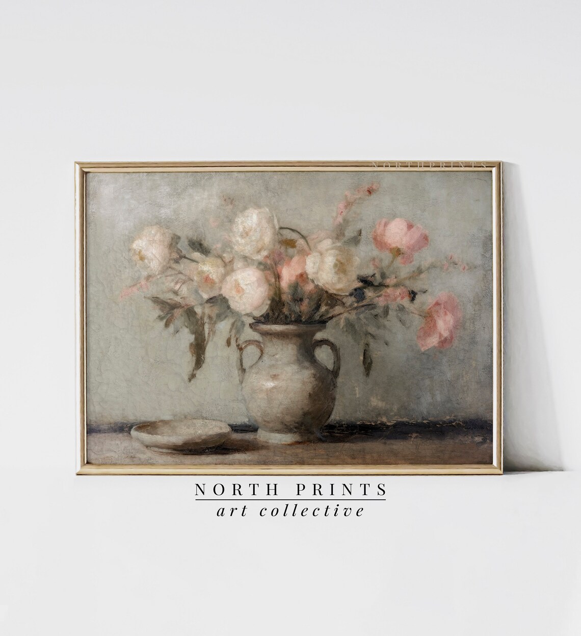 Vintage Muted Still Life Painting Floral Art Print - Image 4