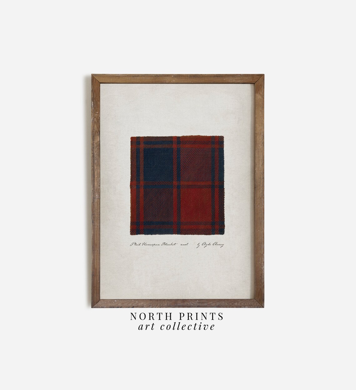 Tartan Plaid Art Print, Vintage Textile Decor