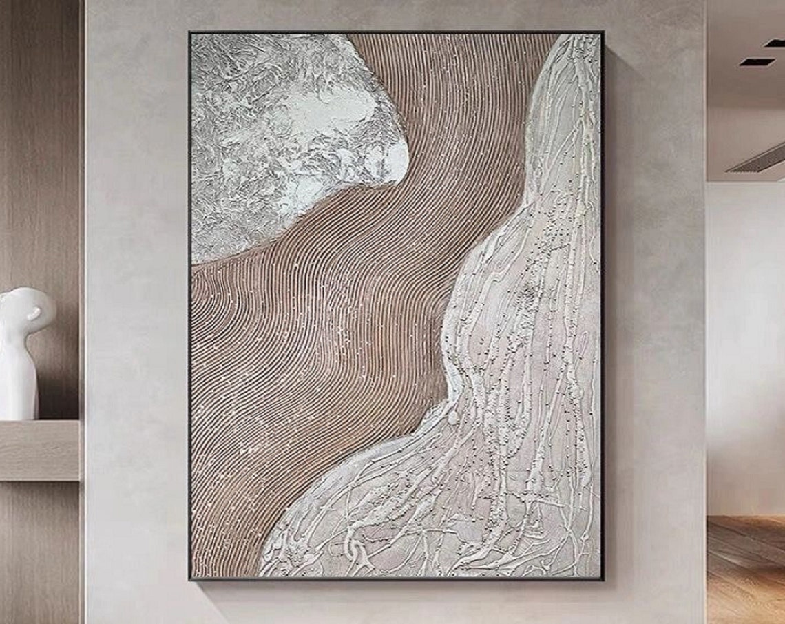 Bronze Silver Textured Wave Abstract Modern Luxury Art Poster