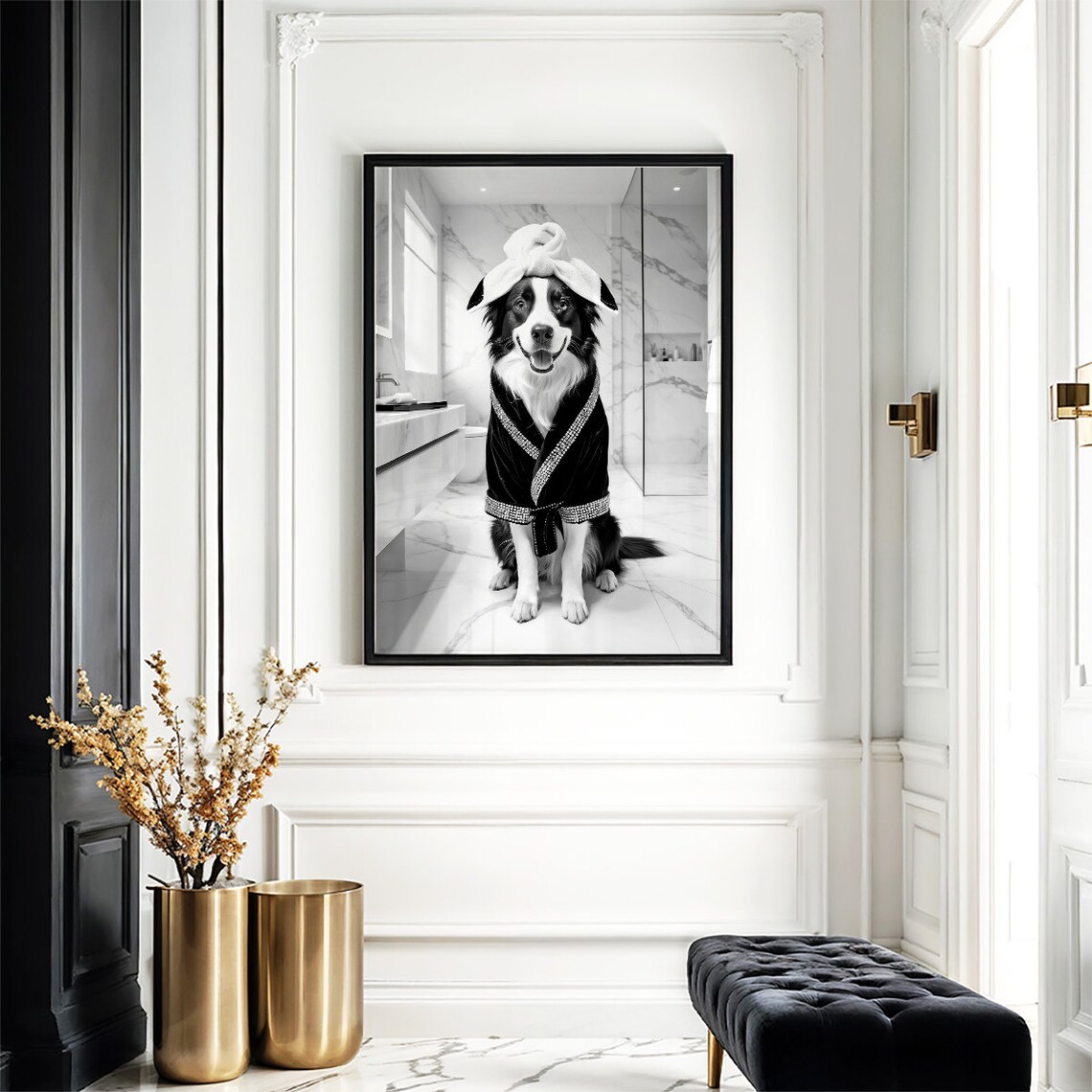 Border Collie Poster, Funny Bathroom Decor - Image 3