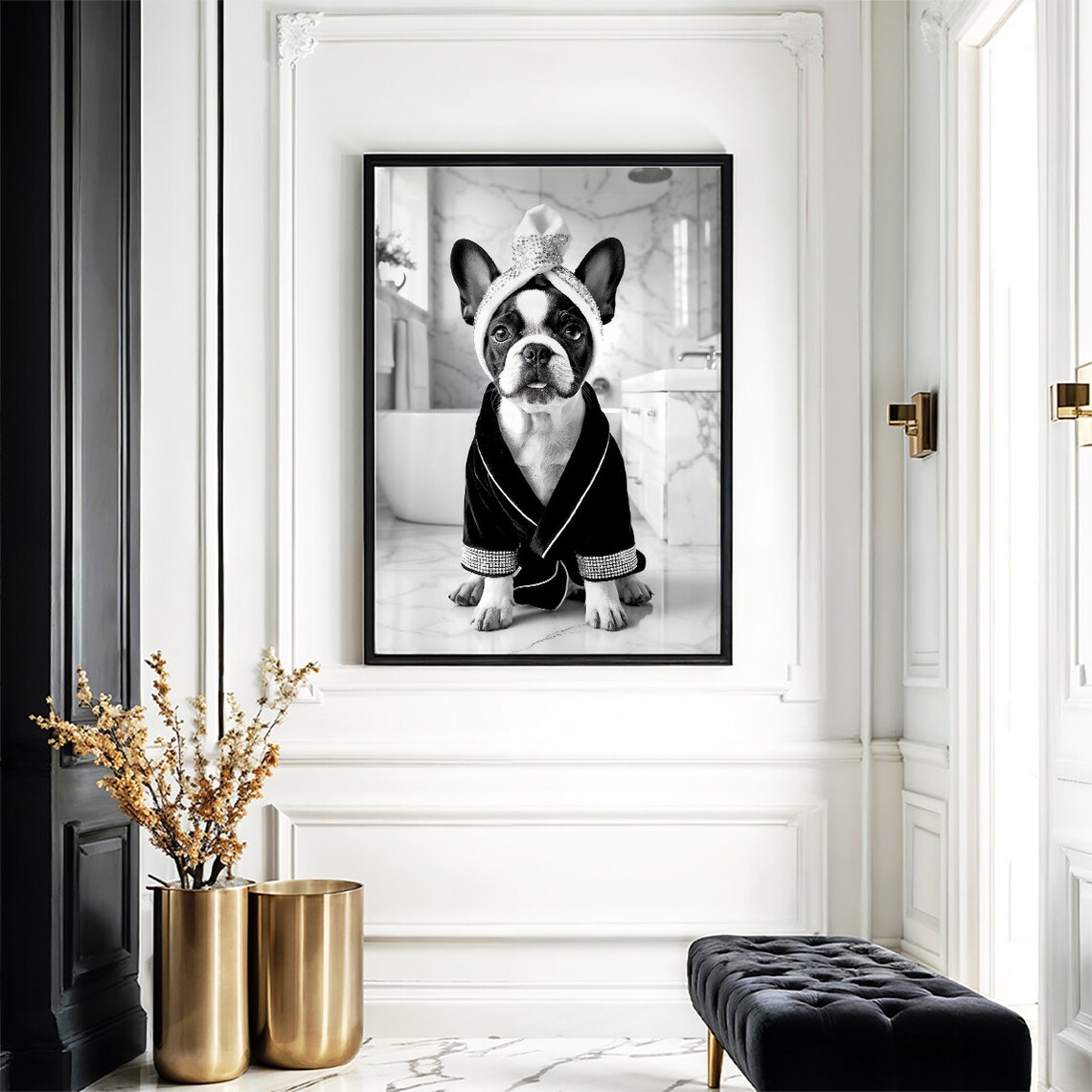 French Bulldog Funny Bathroom Decor, Poster - Image 2