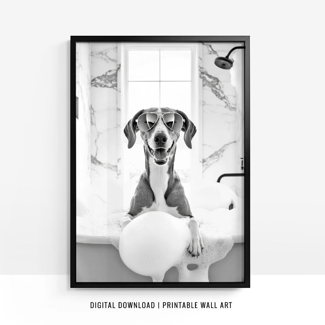 Greyhound Toilet Print, Funny Bathroom Decor
