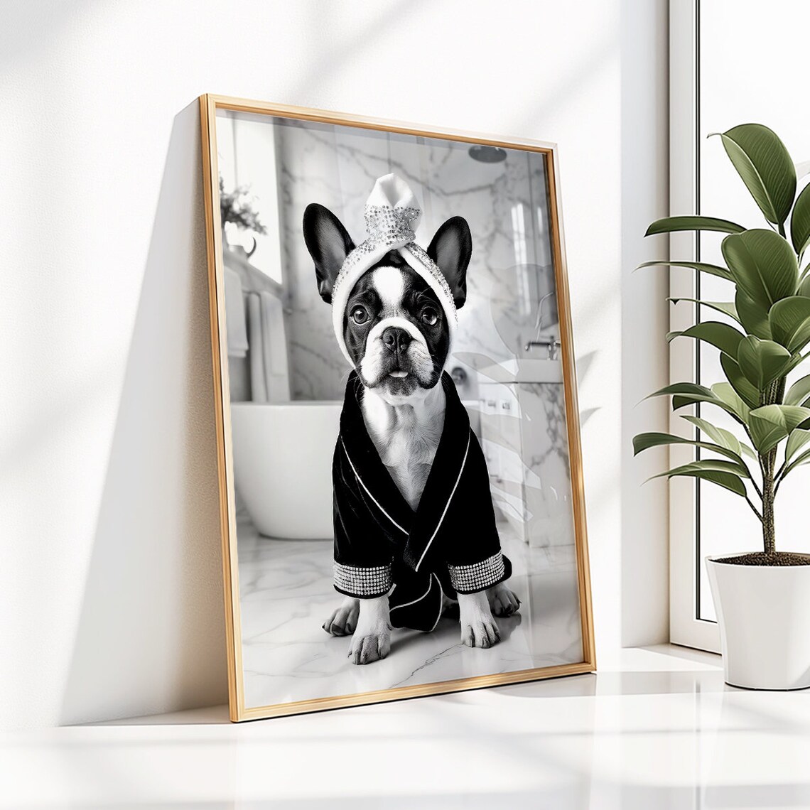 French Bulldog Funny Bathroom Decor, Poster - Image 3