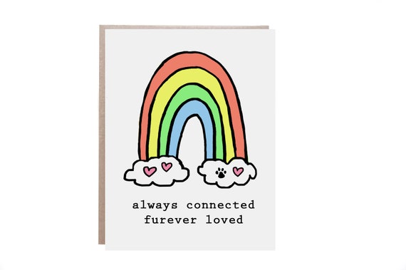 Pet Sympathy Card Pet Loss Cat Sympathy Card Dog Sympathy Card Rainbow Bridge