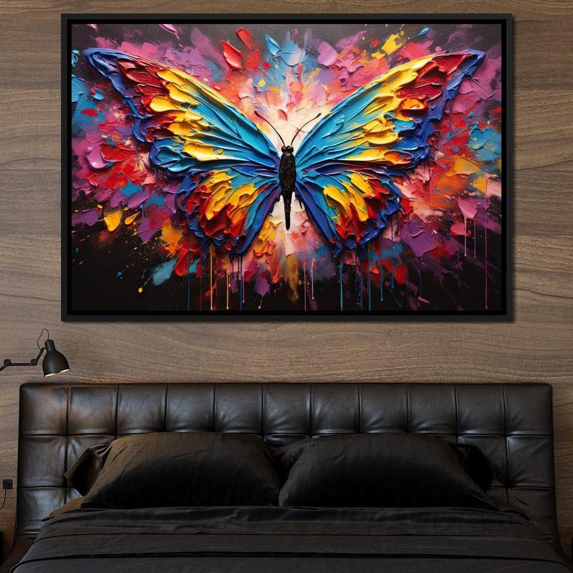 Vibrant Metamorphosis Burst Multi Panel Butterfly Painting Modern Wall Art Colorful Home Decor Natures Elegance By Nichecanvas - Image 3