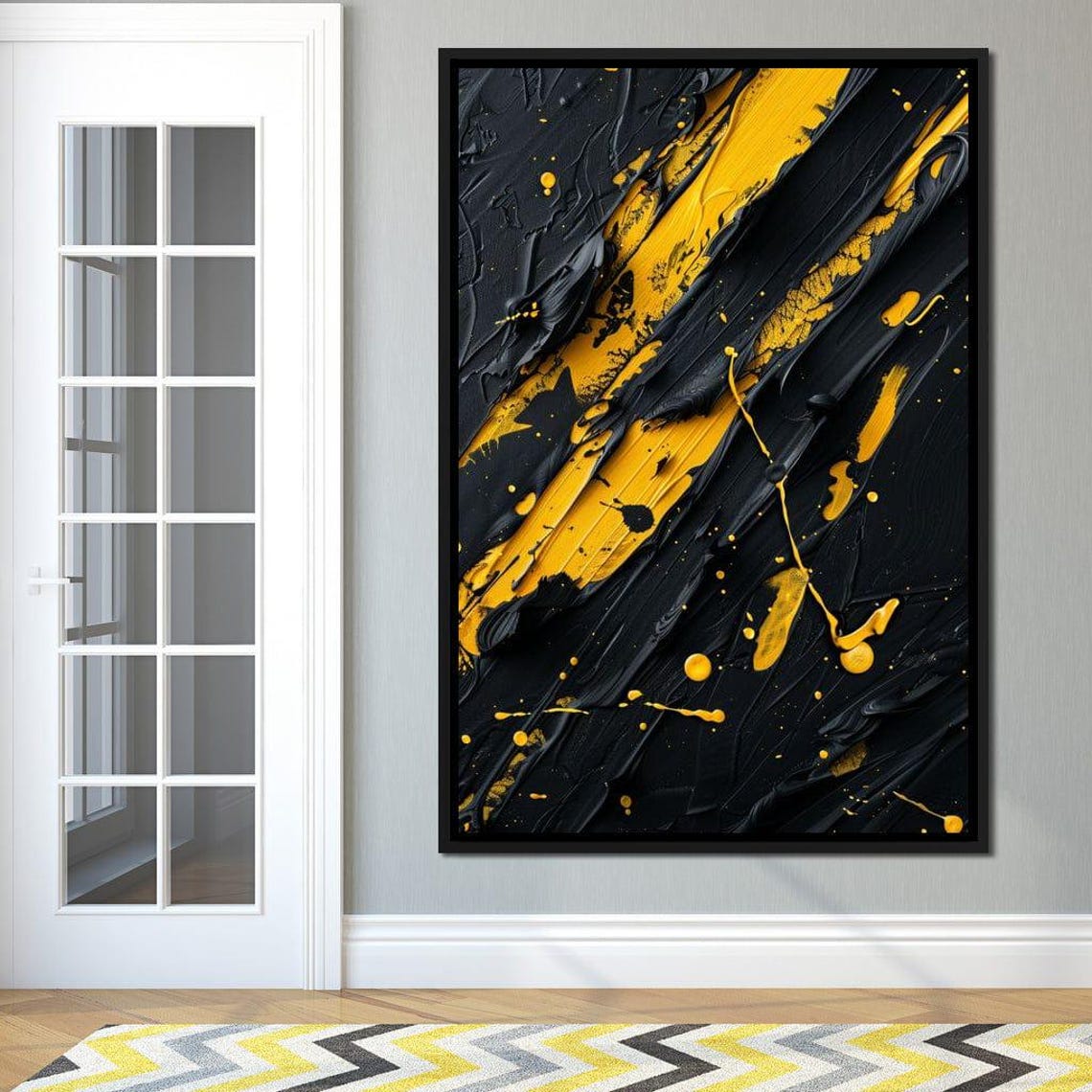 Golden Sable Swirls Unfurling Abstract Black And Gold Wall Art Modern Decor Fluid Design Bold Visuals Dynamic Patterns By Nichecanvas - Image 2