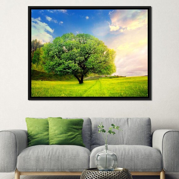 Spring Prairie Serene Green Landscape Wall Art Nature Photography Outdoor Decor Vibrant Tree Scene Scenic Home Art By Nichecanvas