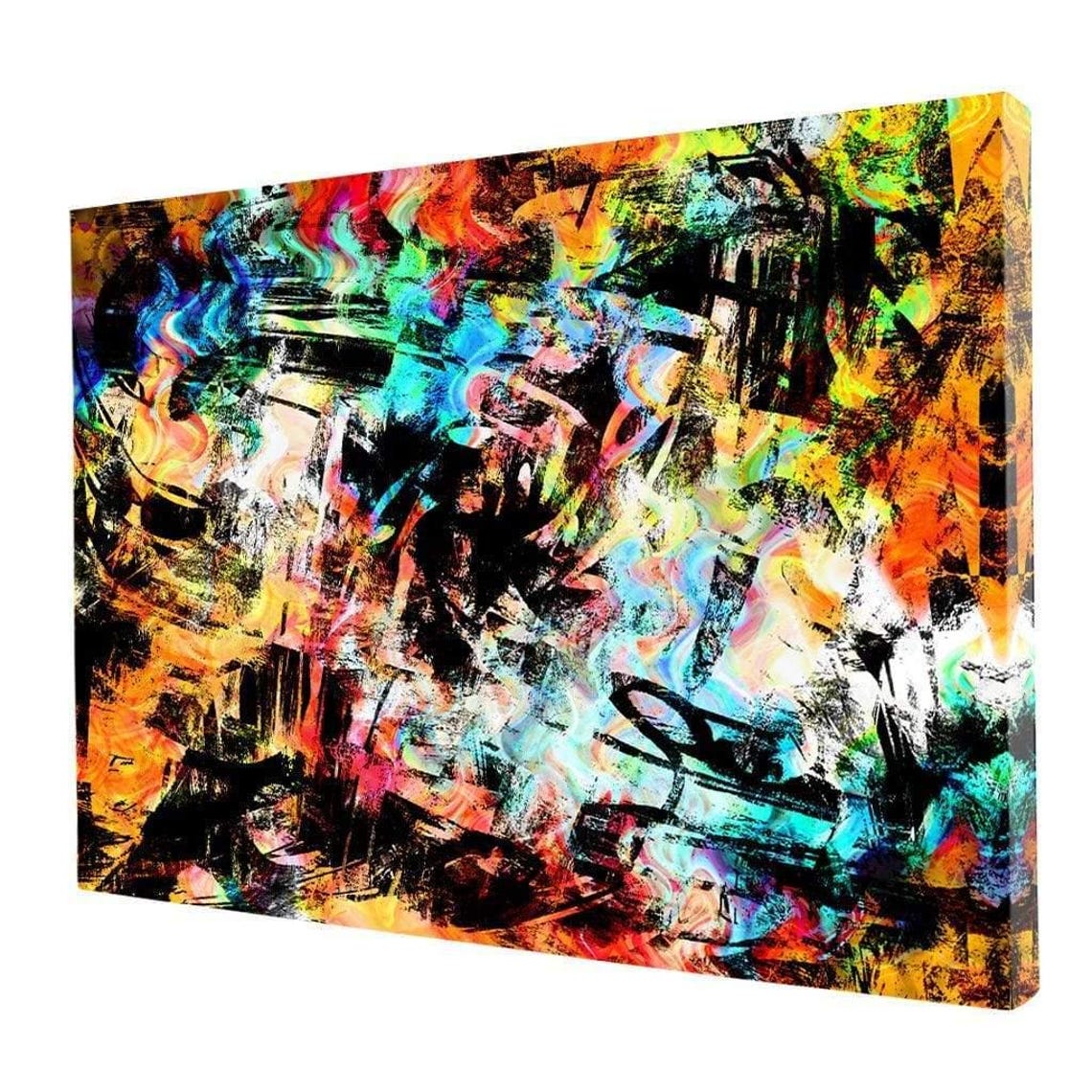 Multicolor Graffiti Brushstroke Chaos Framed Abstract Wall Art Poster - Image 4