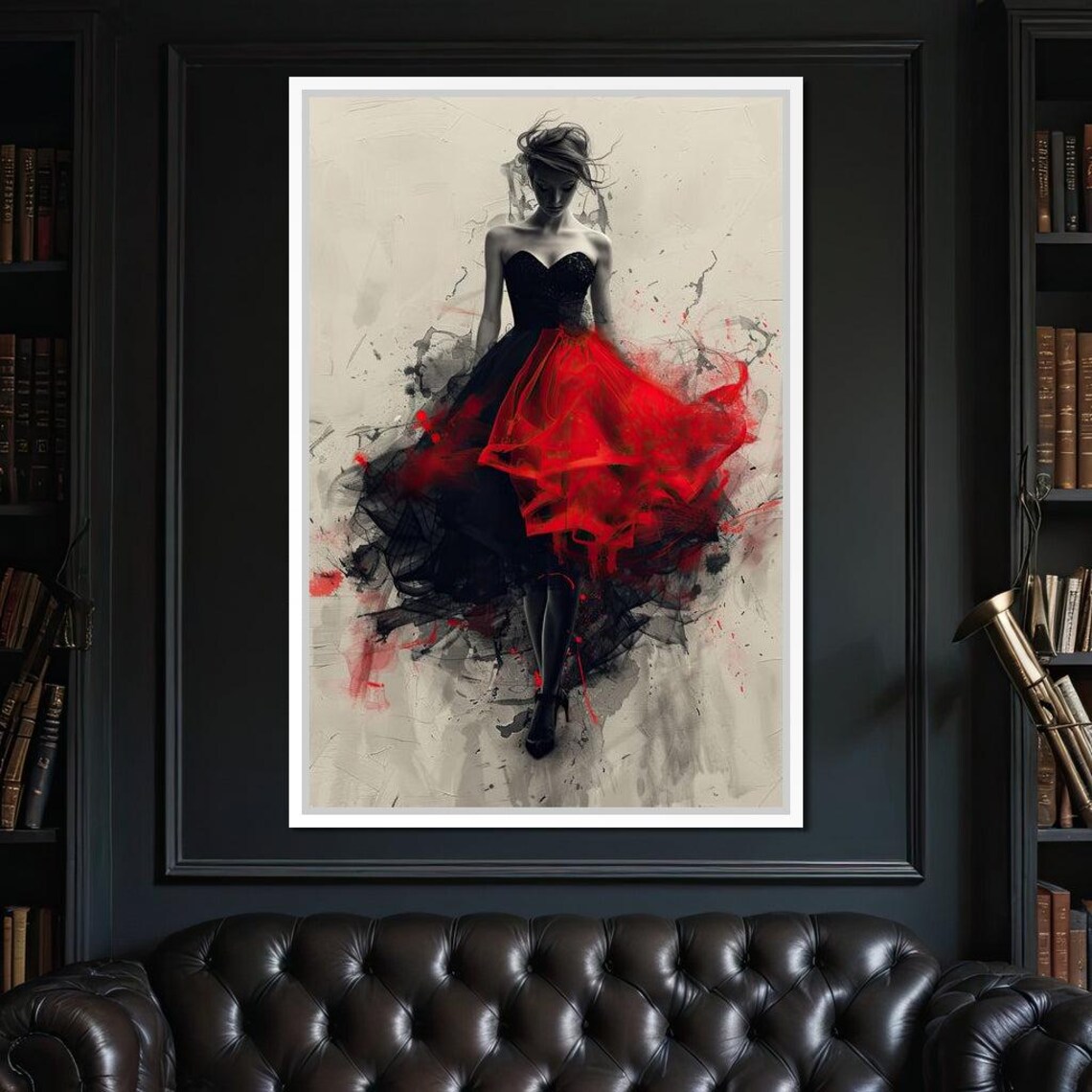 Flame of the Midnight Dance, Fashion Art Print - Image 2