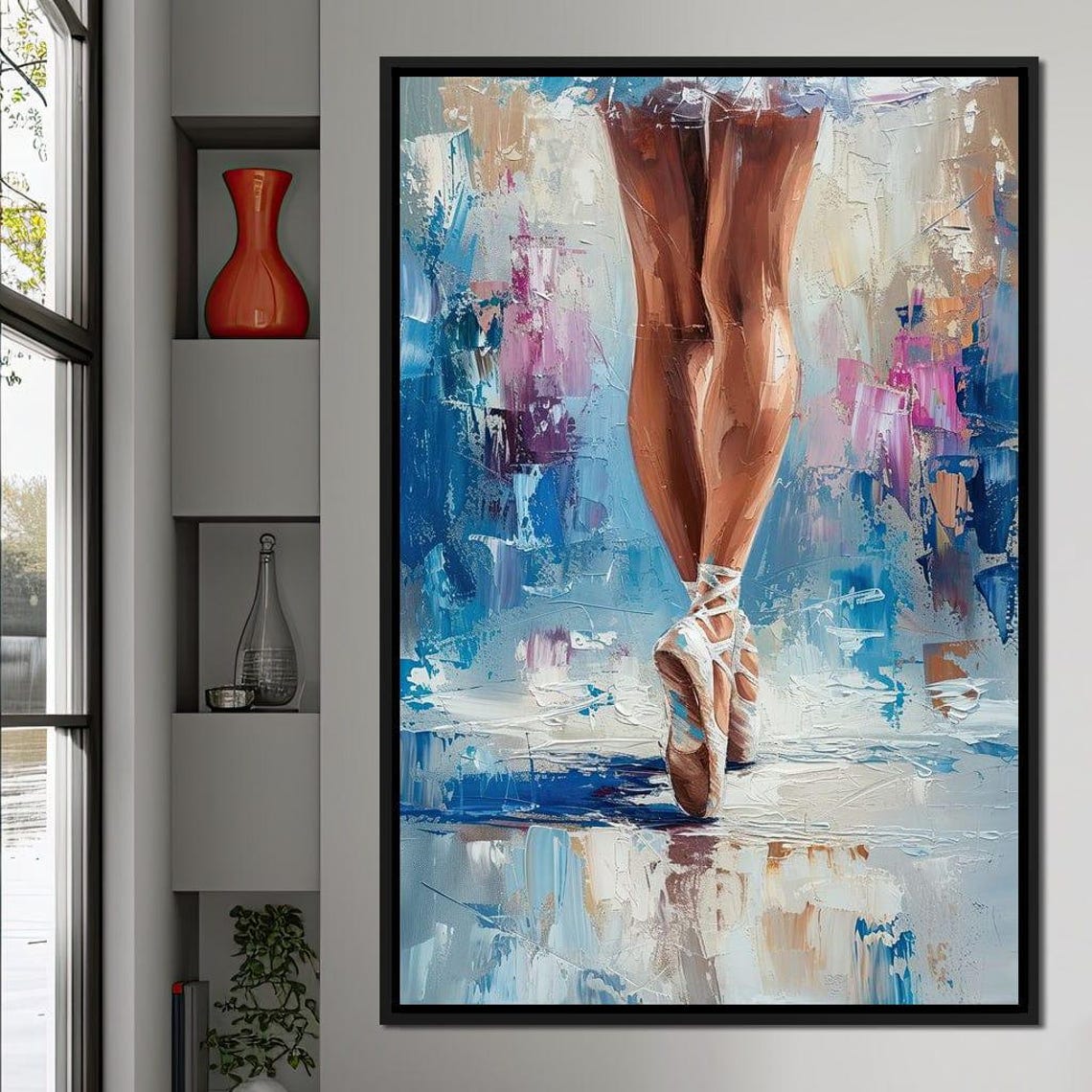 Ballerina En Pointe Pastel Blue Dream Dance Legs Artistic Wall Art - Image 3