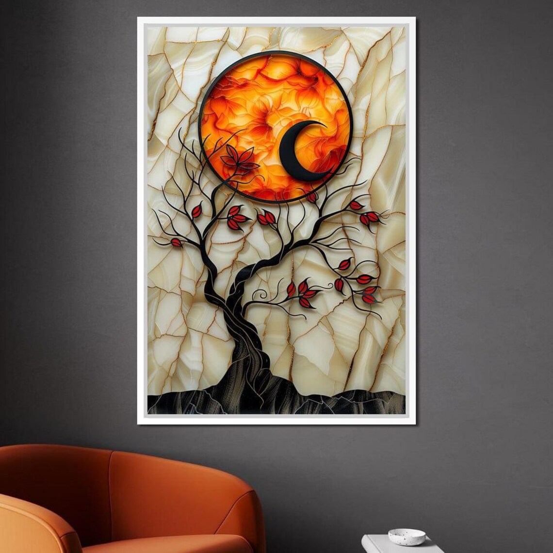 Solar Flare Through Leaves, Sun and Moon Tree Art Print - Image 2