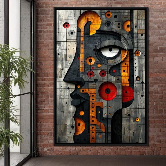Geometric Fusion Enigma Cole Williams Modern Geometric Art Bold Orange Yellow Patterns Home Decor Unique Wall Art By Nichecanvas