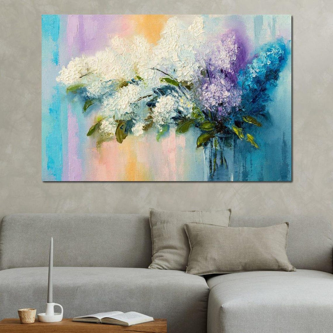 Lilac Bouquet Impressionist Oil Painting Pastel Floral Bloom Poster - Image 3