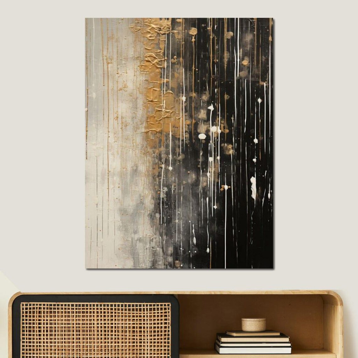 Distant Amber Echoes Abstract Painting, Modern Art - Image 3
