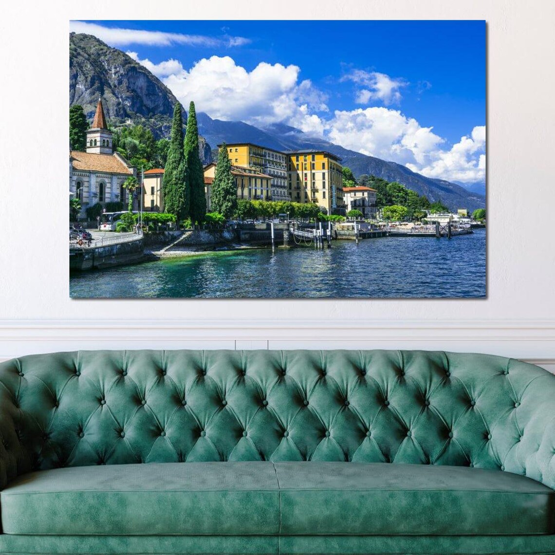 Lake Como Italy Waterfront Church Alpine Peaks Lakeside Travel Poster - Image 3