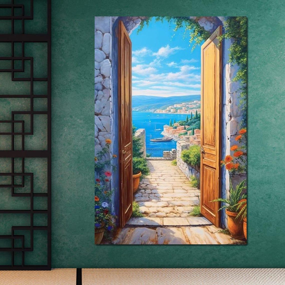 Open Door To Mediterranean Coast Stone Arch Sea View Travel Poster - Image 2