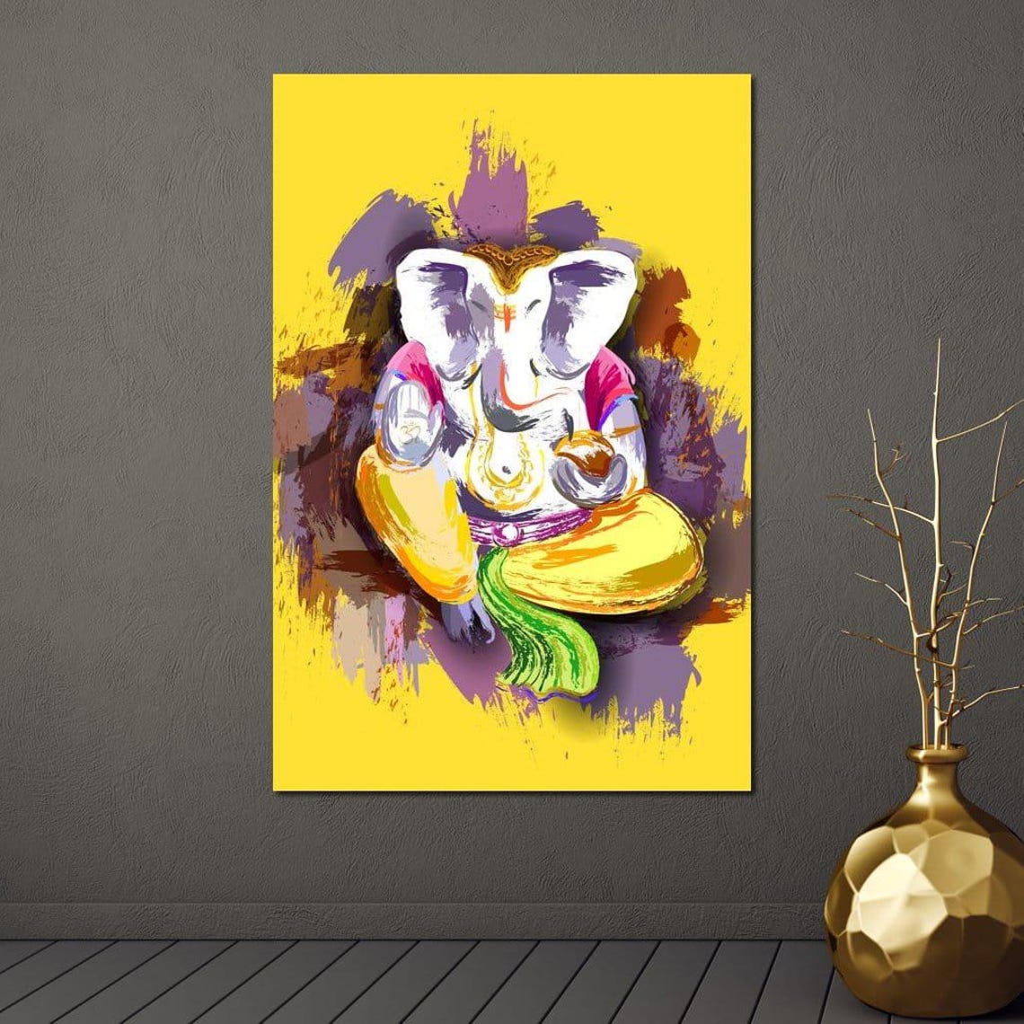 Jai Shree Ganesh Devotional Art Print - Image 2