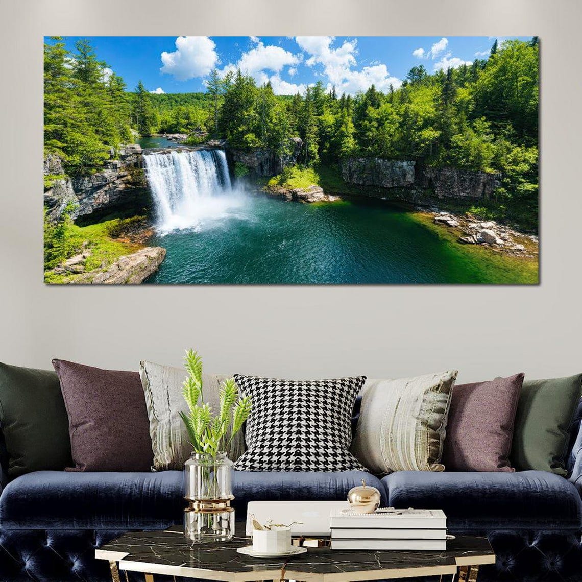 Whispering Falls Serenity Waterfall Art Nature Wall Decor Home Decor Tranquil Retreat Greenery By Nichecanvas - Image 2