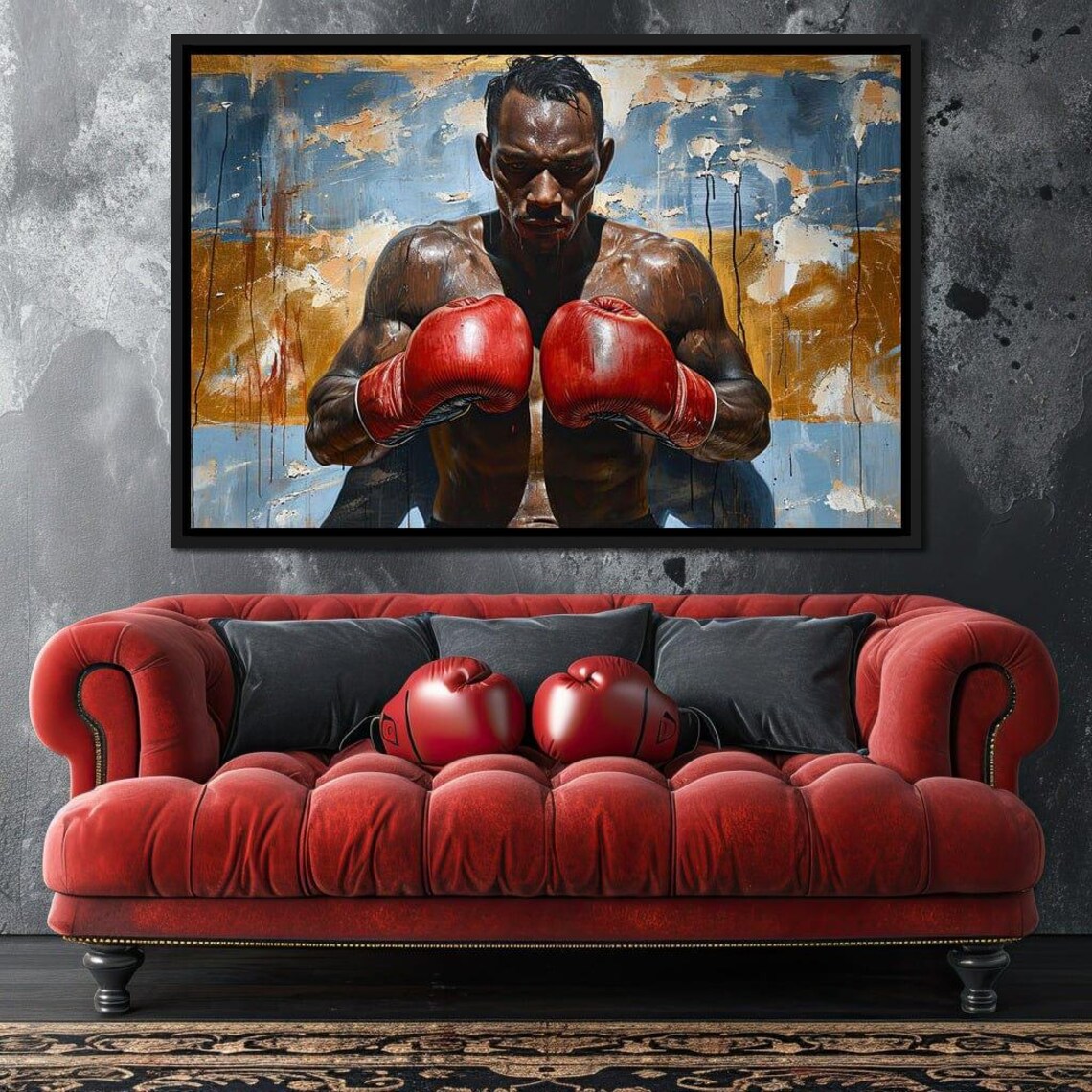 Intense Boxer Red Gloves Graffiti Fight Night Sports Spirit Poster - Image 3