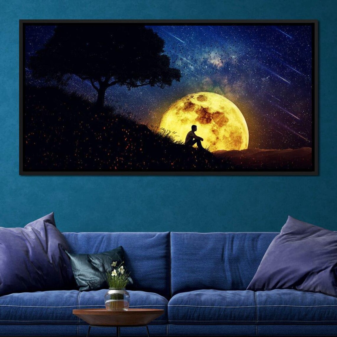 Otherworldly Night Scene, Surreal Art Print