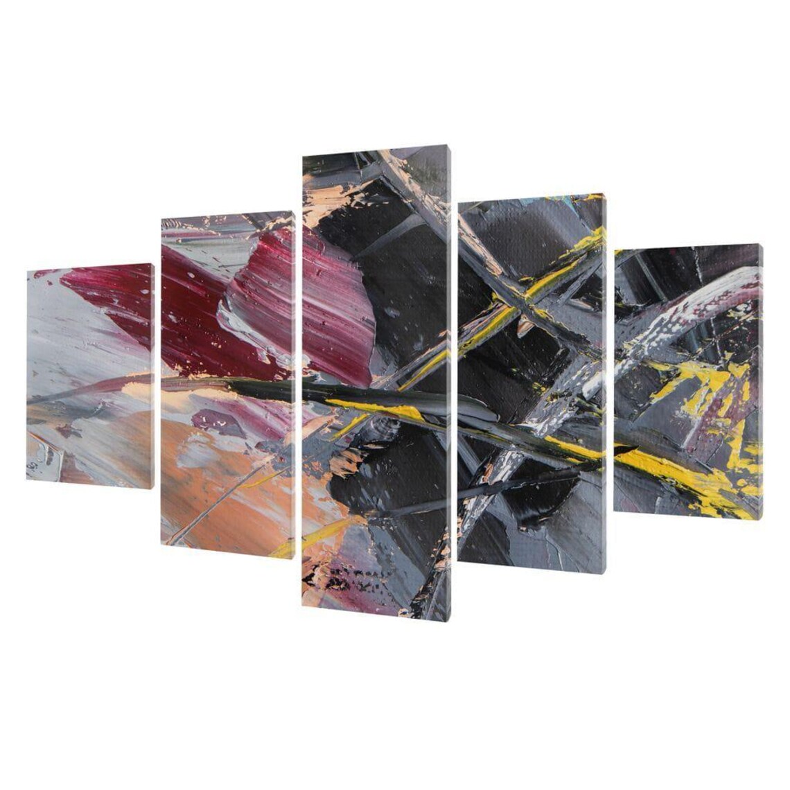 Abstract Surface, Modern Geometric Oil Painting - Image 3
