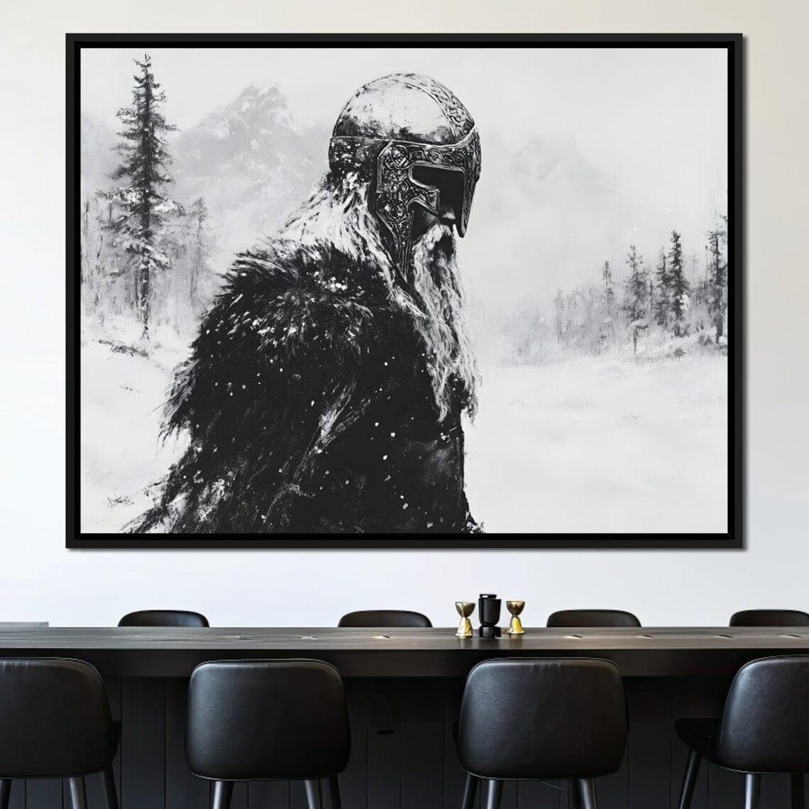 Viking Saga In Winter Majesty Nordic Warrior Wall Art Historical Heroic Scene Home Decor By Nichecanvas - Image 3