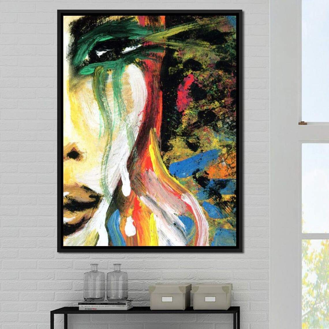 Vivid Emotions Multicolor Expressionist Female Portrait Abstract Art Poster - Image 2