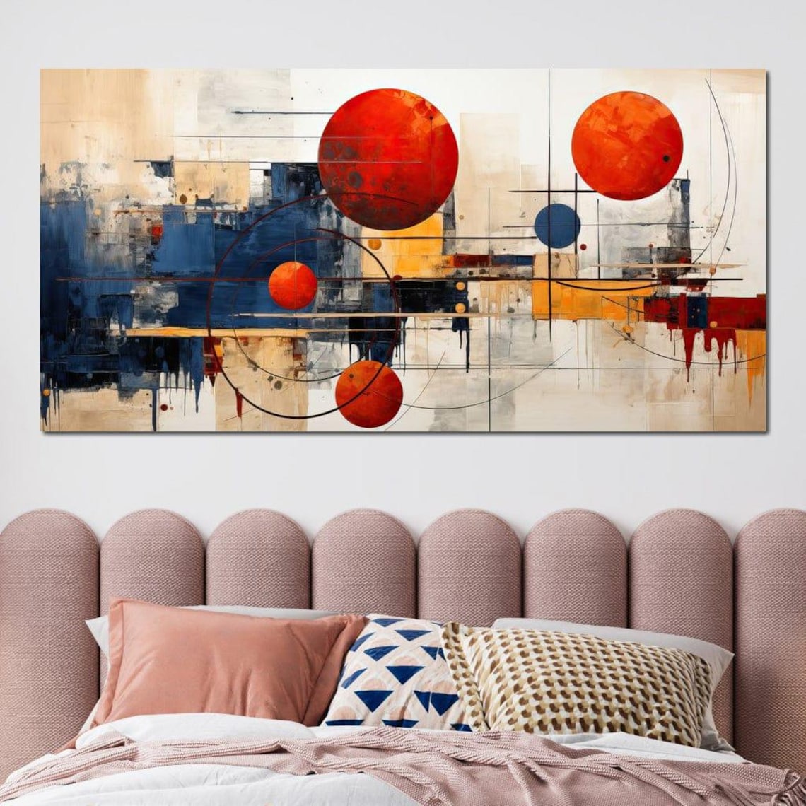 Golden Royal Geometric Harmony, Contemporary Art Print - Image 4