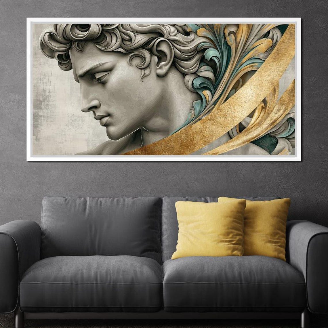 Classical Statue Profile Gold Leaf Modern Greek Sculpture Wall Art - Image 3