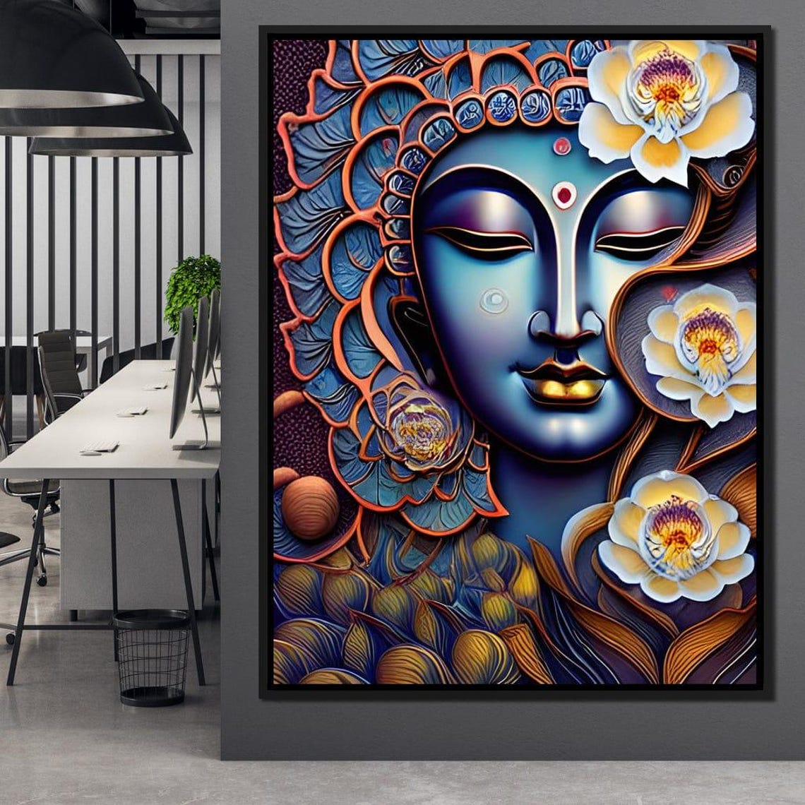 Buddha Flowers Art Print