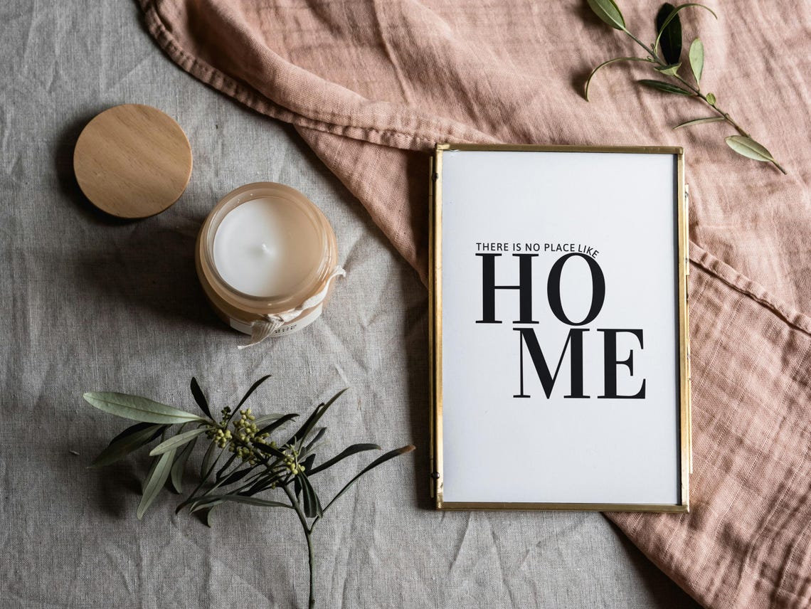 There Is No Place Like Home Bold Serif Minimalist Hallway Poster - Image 3