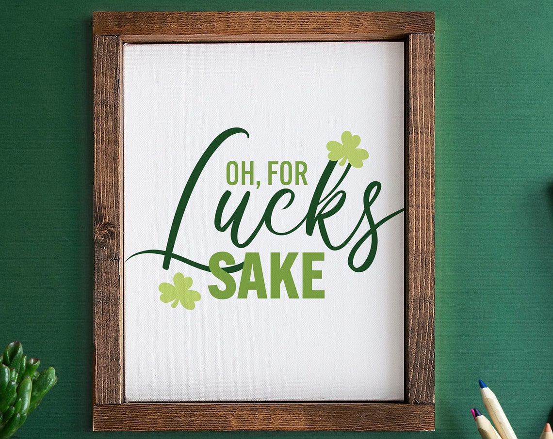 Oh For Lucks Sake Shamrock St Patricks Day Funny Sign Poster
