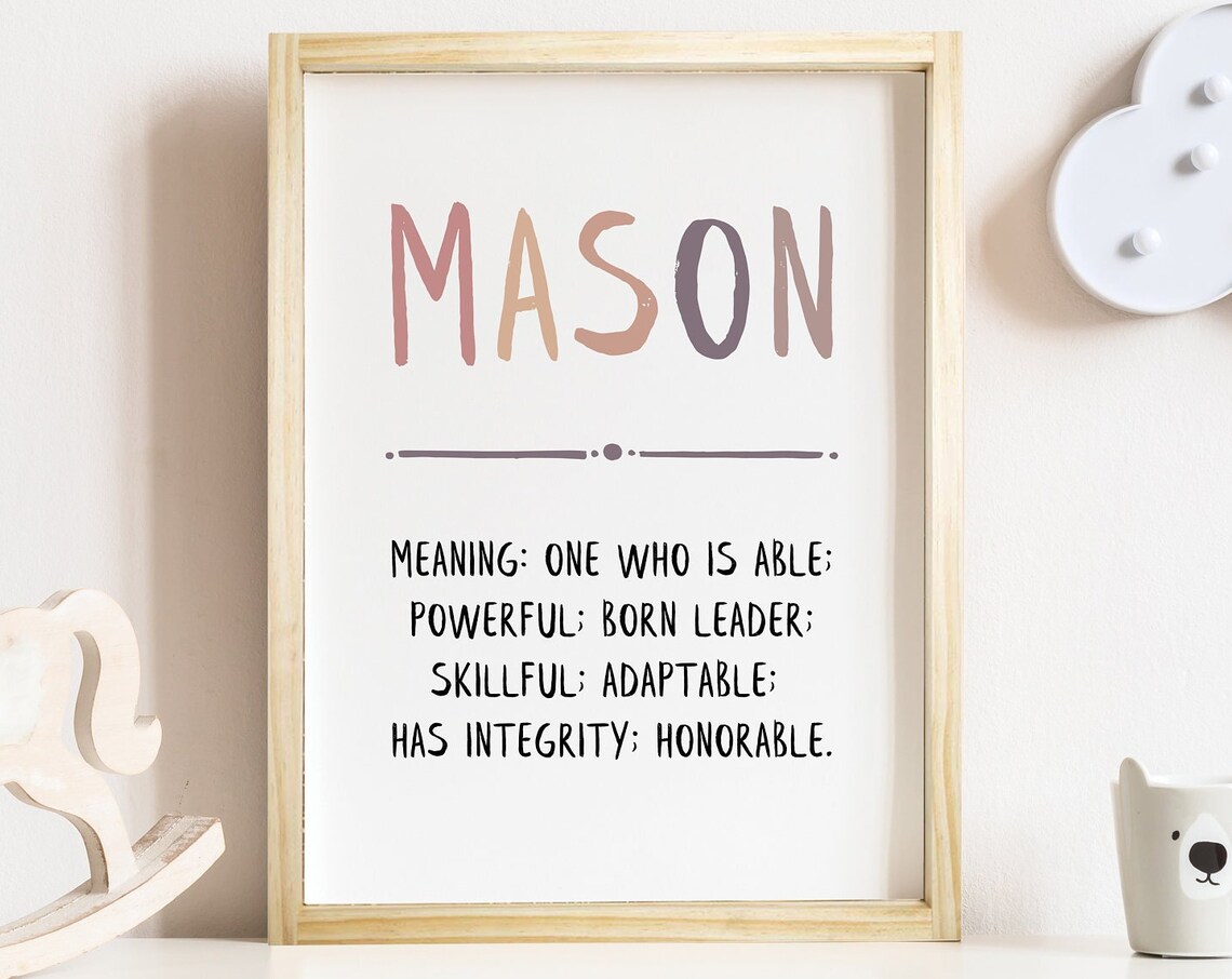 Custom Baby Name Meaning Nursery Personalized Art Print