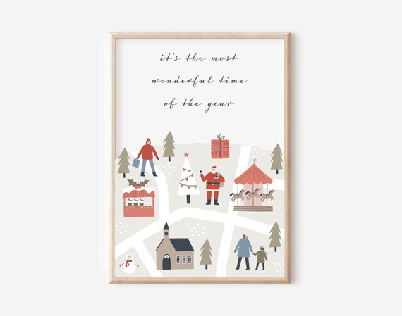 It's the Most Wonderful Time of the Year Village Map Christmas Poster