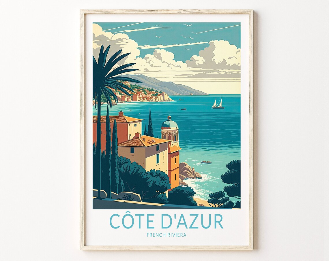 Cte Dazur French Riviera Travel Poster, France