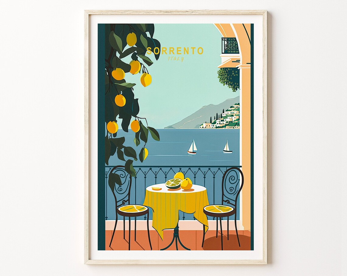 Sorrento Italy Lemons Coast Travel Poster Print