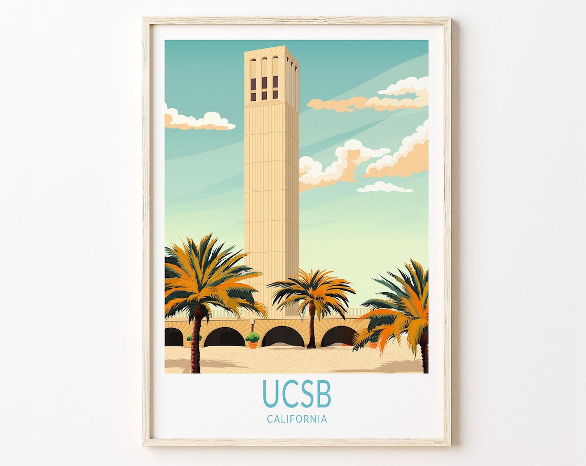 UCSB University Of California Santa Barbara Travel Poster