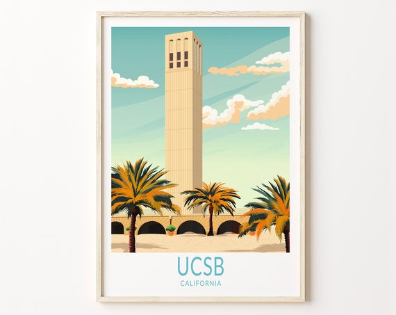 UCSB University Of California Santa Barbara Travel Poster