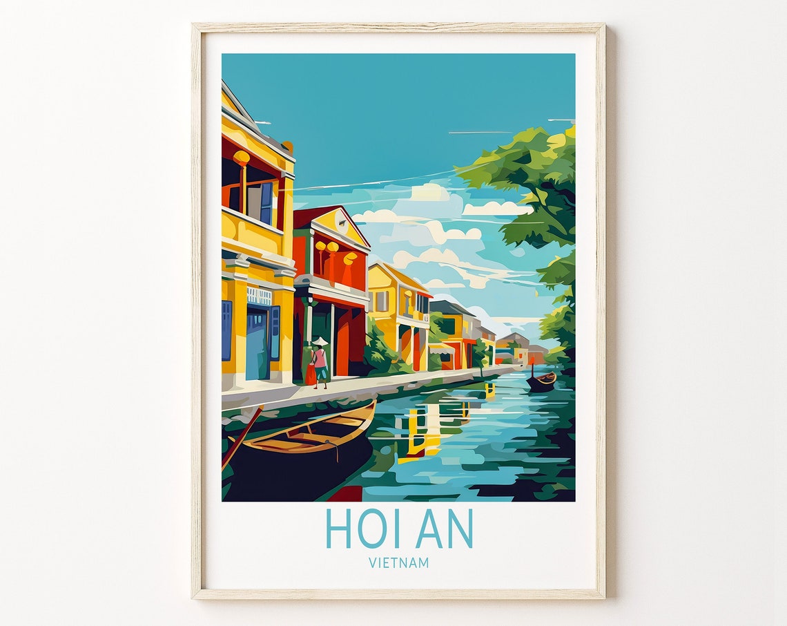 Hoi An Vietnam Travel Poster Hội An Vietnam Wall Art Custom Travel Poster City Travel Birthday Gifts Personalized Travel Poster