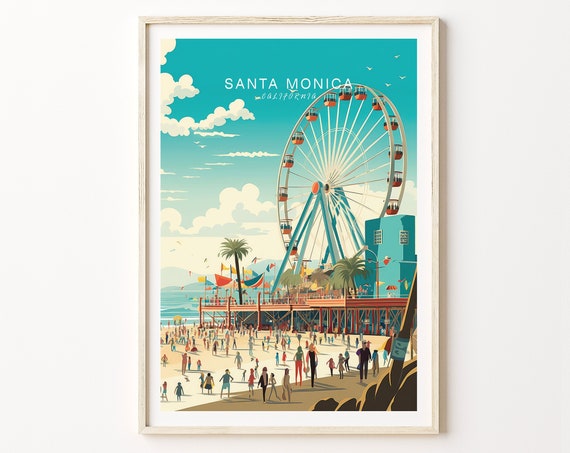 Santa Monica California Minimalist Travel Poster