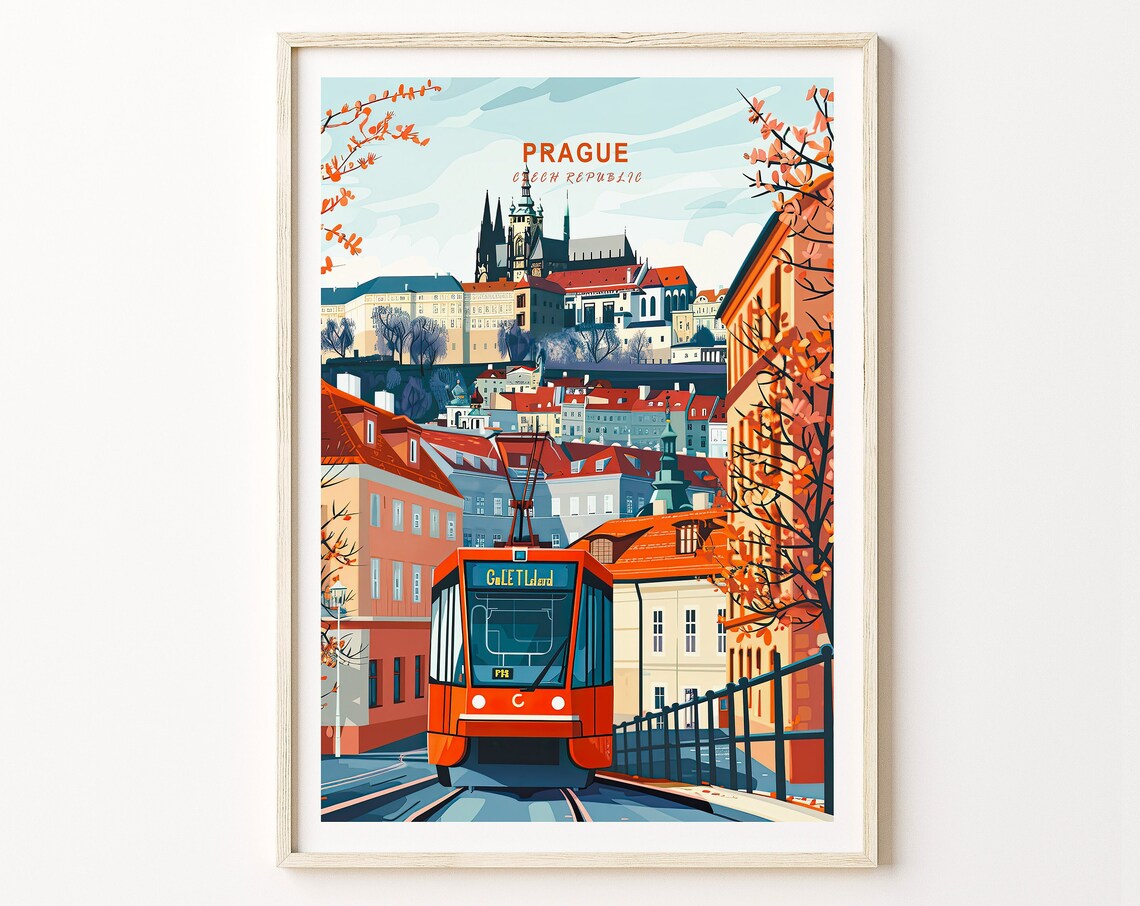 Prague Travel Print Czech Republic Travel Wall Art Prague Europe Poster Prague Travel Home Decor Personalised Gifts