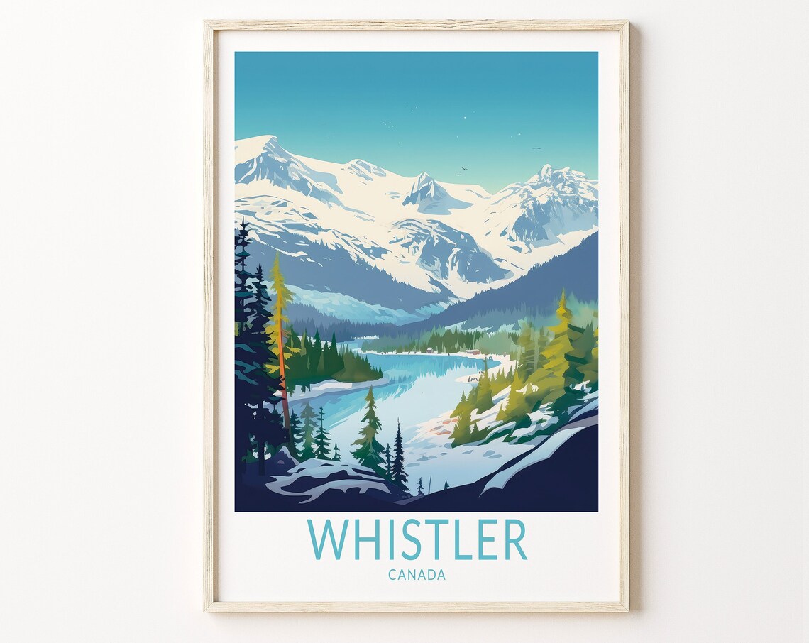 Whistler National Park Travel Poster, Whistler Canada