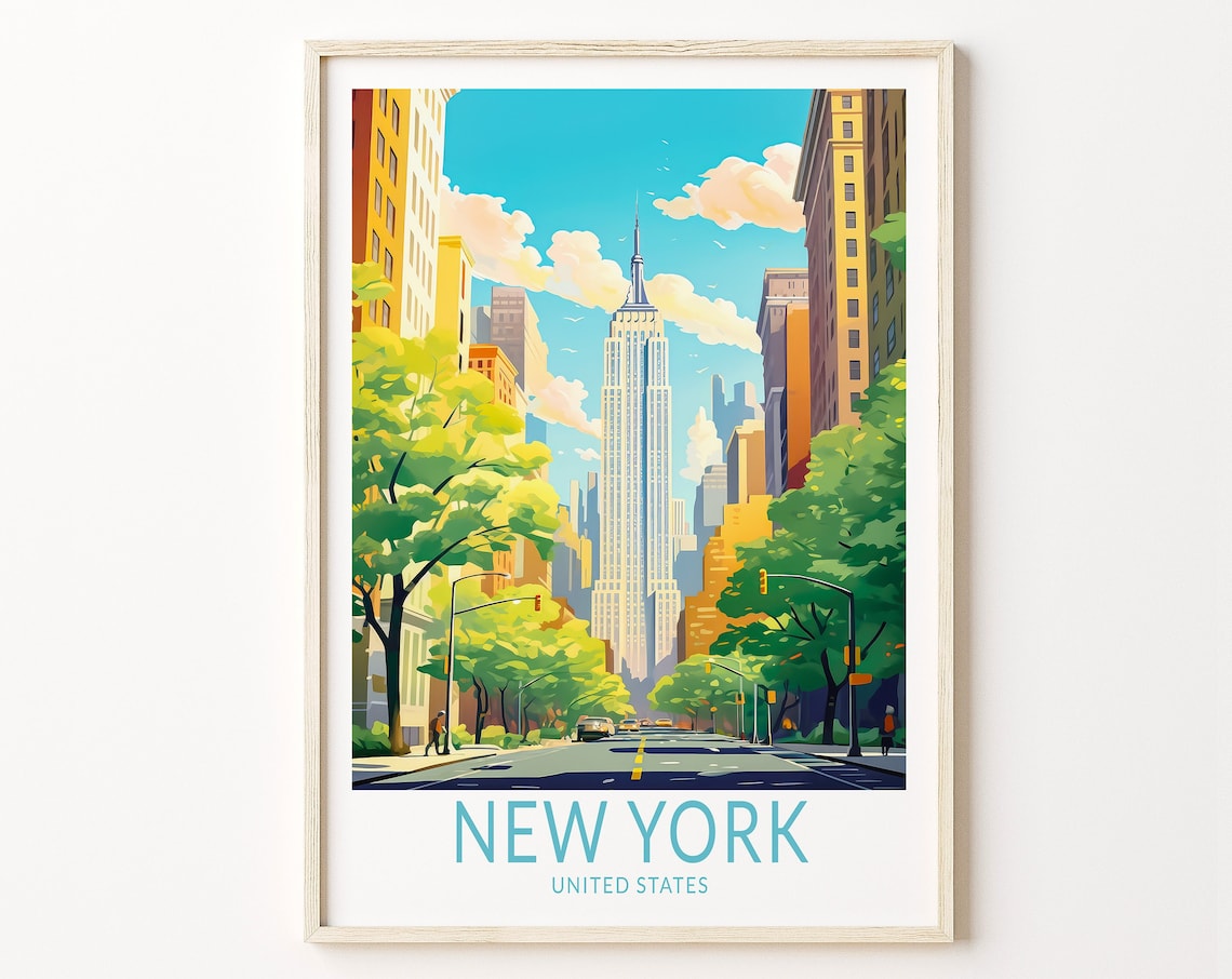 New York City Travel Poster, New York Travel Print