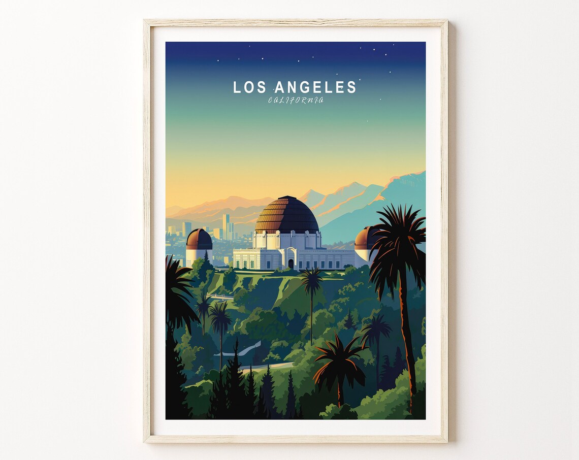 Los Angeles Travel Poster, Griffith Observatory Art Print
