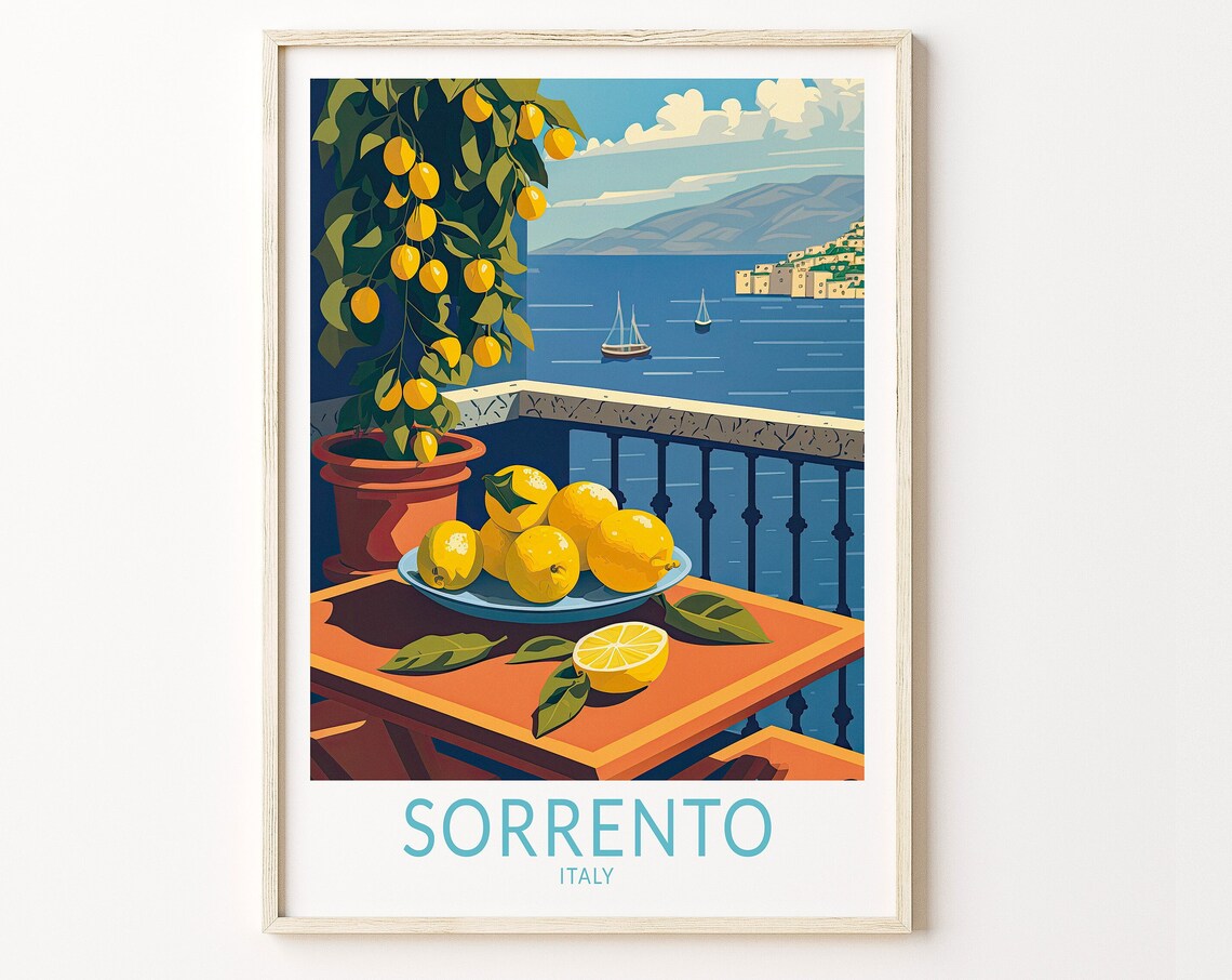 Sorrento Italy Lemon Coast Travel Poster Print