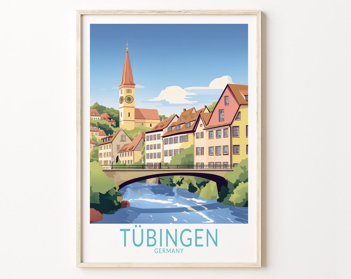 Tübingen Germany Travel Poster Wall Art Tübingen Germany Travel Poster Europe Travel Poster Tubingen Germany Traveler Home Décor