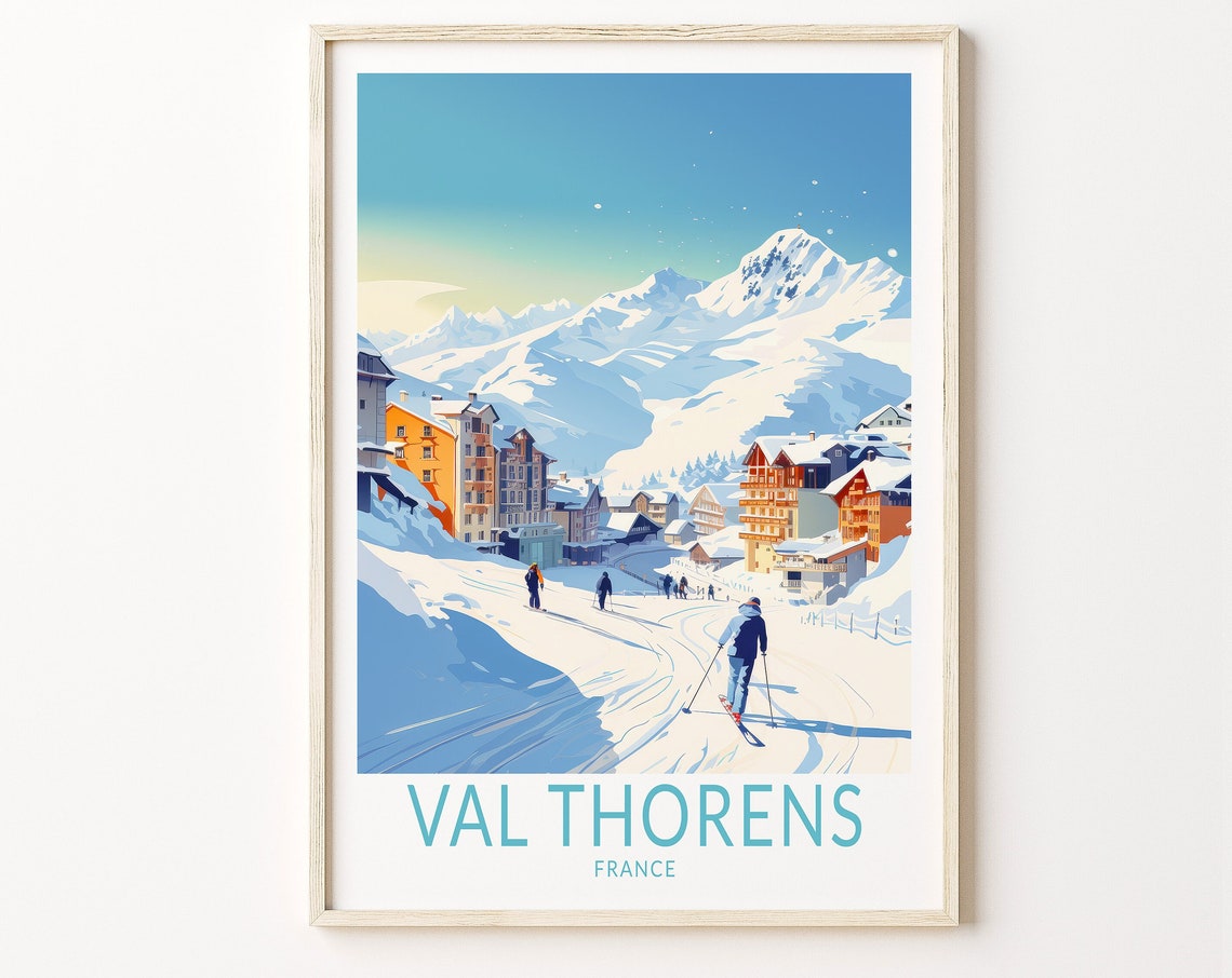 Val Thorens France Travel Poster Val Thorens France Poster Print France Custom Travel Print Personalized Travel Poster Birthday Gifts